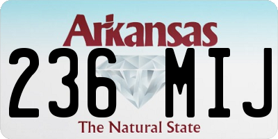 AR license plate 236MIJ