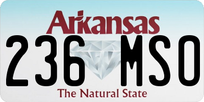 AR license plate 236MSO