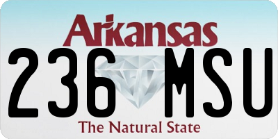 AR license plate 236MSU