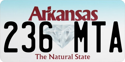 AR license plate 236MTA