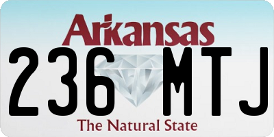 AR license plate 236MTJ