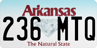 AR license plate 236MTQ