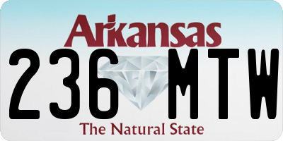 AR license plate 236MTW