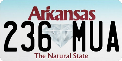 AR license plate 236MUA