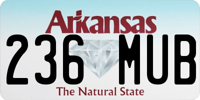 AR license plate 236MUB