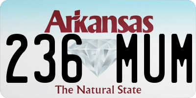 AR license plate 236MUM