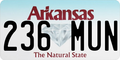 AR license plate 236MUN