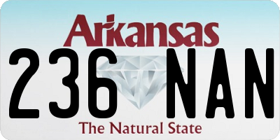 AR license plate 236NAN