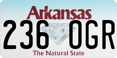 AR license plate 236OGR
