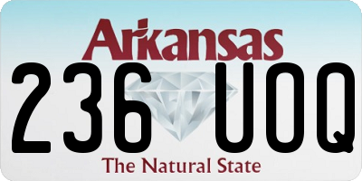 AR license plate 236UOQ