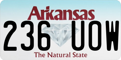 AR license plate 236UOW