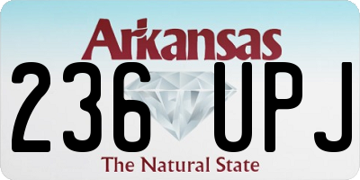 AR license plate 236UPJ