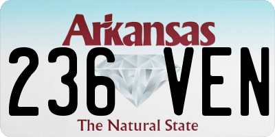 AR license plate 236VEN