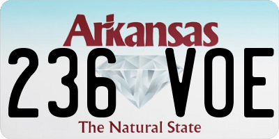 AR license plate 236VOE