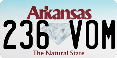 AR license plate 236VOM