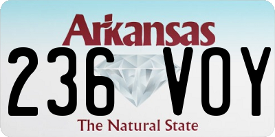 AR license plate 236VOY