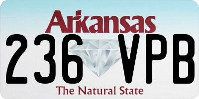 AR license plate 236VPB