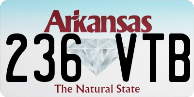 AR license plate 236VTB