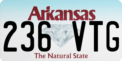 AR license plate 236VTG