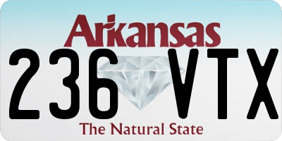 AR license plate 236VTX