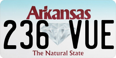 AR license plate 236VUE