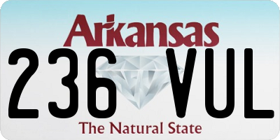 AR license plate 236VUL