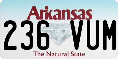 AR license plate 236VUM