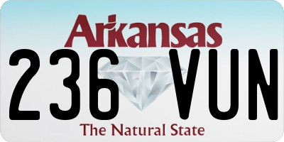 AR license plate 236VUN