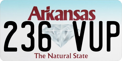 AR license plate 236VUP