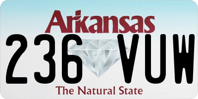 AR license plate 236VUW