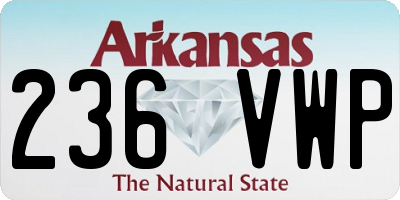 AR license plate 236VWP