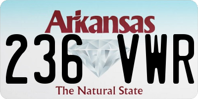 AR license plate 236VWR