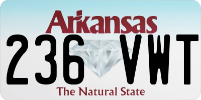 AR license plate 236VWT