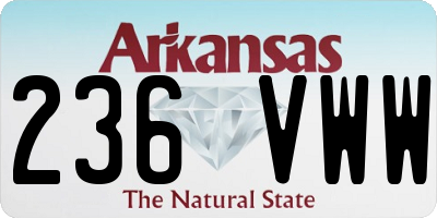 AR license plate 236VWW