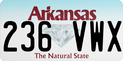 AR license plate 236VWX