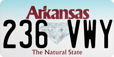 AR license plate 236VWY