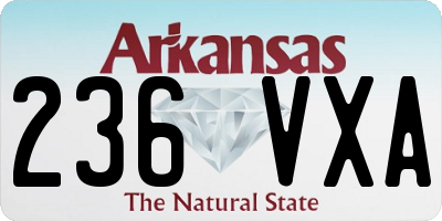 AR license plate 236VXA