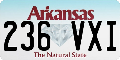 AR license plate 236VXI