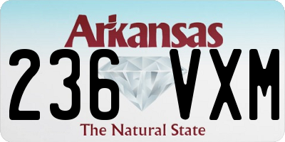AR license plate 236VXM