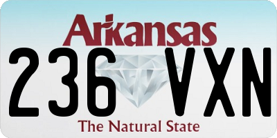 AR license plate 236VXN