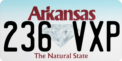 AR license plate 236VXP