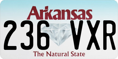 AR license plate 236VXR