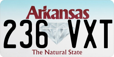 AR license plate 236VXT