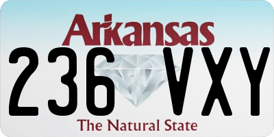 AR license plate 236VXY