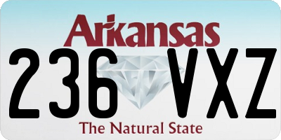 AR license plate 236VXZ