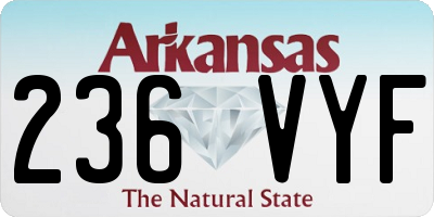 AR license plate 236VYF