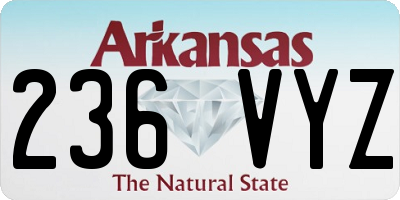AR license plate 236VYZ