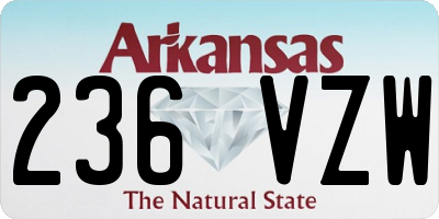 AR license plate 236VZW