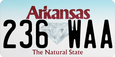 AR license plate 236WAA