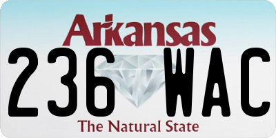 AR license plate 236WAC